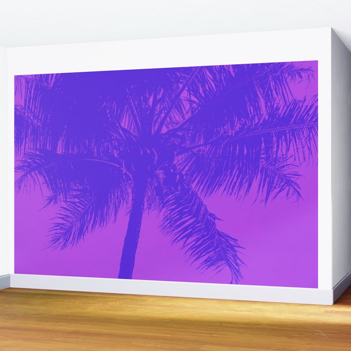 Palm Tree Pink Purple Summer Beach Wall Mural Gallery Image 2