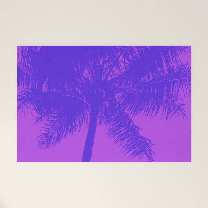 Palm Tree Pink Purple Summer Beach Welcome Mat Gallery Image 1