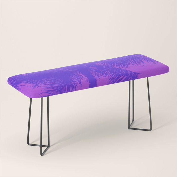 Palm Tree Pink Purple Summer Beach Bench Gallery Image 1