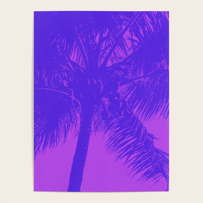 Palm Tree Pink Purple Summer Beach Poster Gallery Image 1