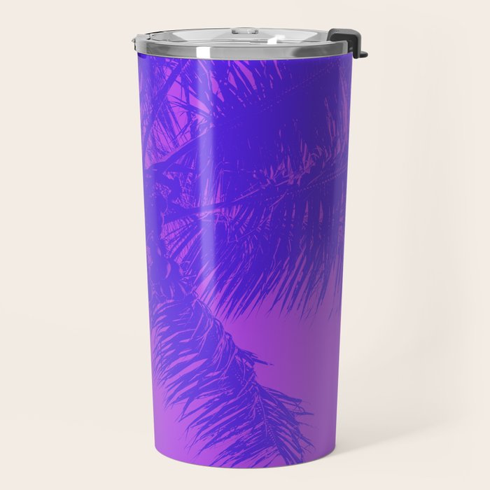 Palm Tree Pink Purple Summer Beach Travel Mug Gallery Image 2