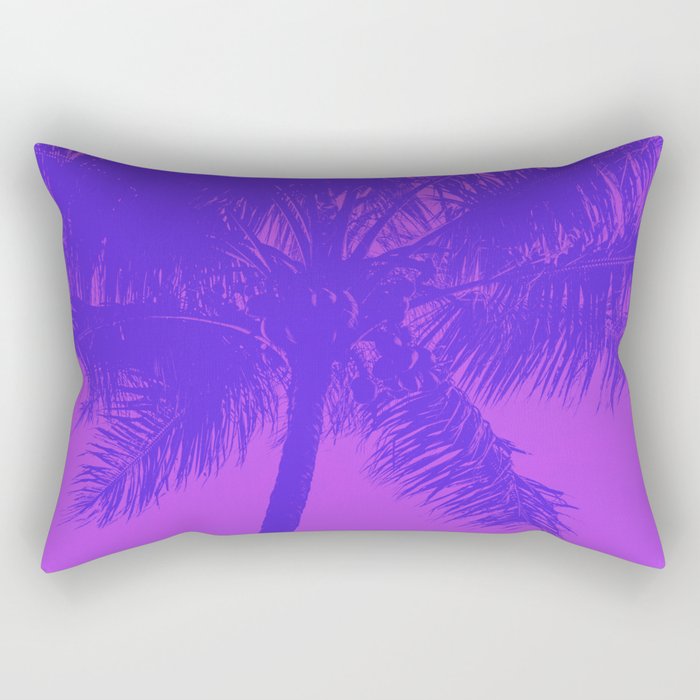 Palm Tree Pink Purple Summer Beach Rectangular Pillow Gallery Image 2