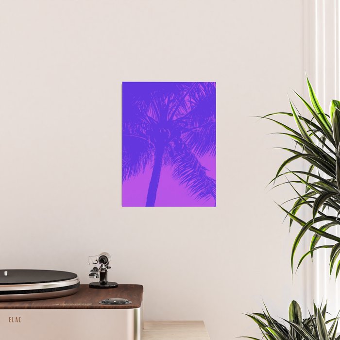 Palm Tree Pink Purple Summer Beach Poster Gallery Image 2