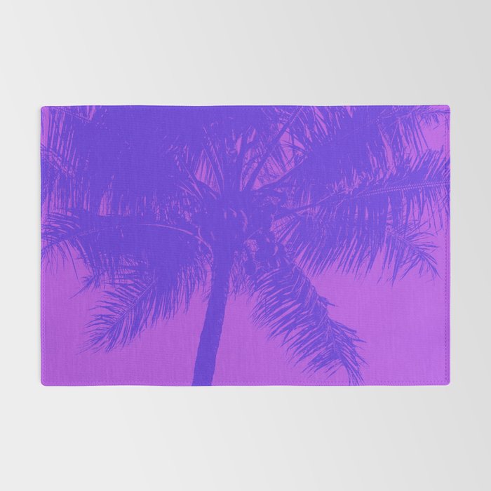 Palm Tree Pink Purple Summer Beach Rug Gallery Image 2