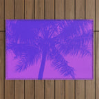 Palm Tree Pink Purple Summer Beach Outdoor Rug Gallery Image 1