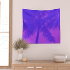 Palm Tree Pink Purple Summer Beach Wall Tapestry Gallery Image 2