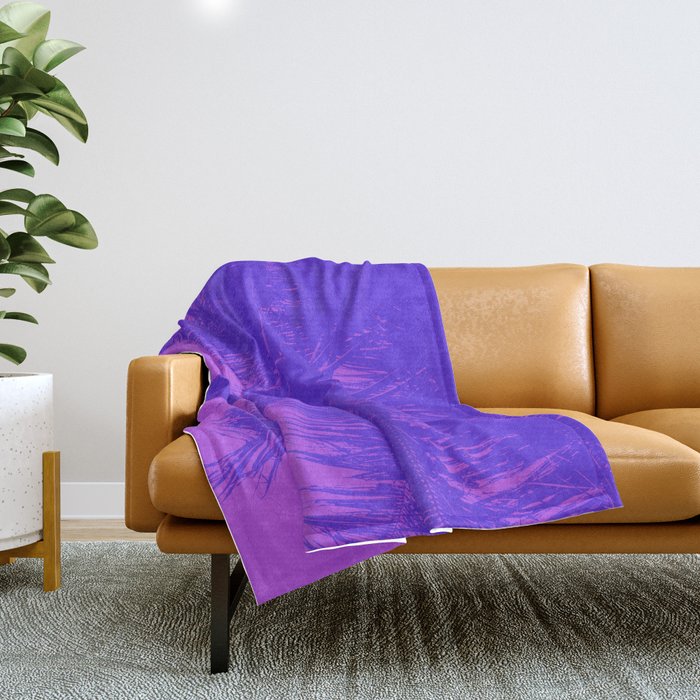 Palm Tree Pink Purple Summer Beach Throw Blanket Gallery Image 1