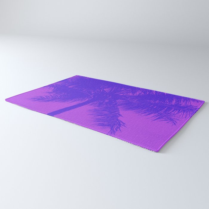 Palm Tree Pink Purple Summer Beach Rug Gallery Image 3