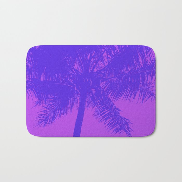 Palm Tree Pink Purple Summer Beach Bath Mat Gallery Image 1