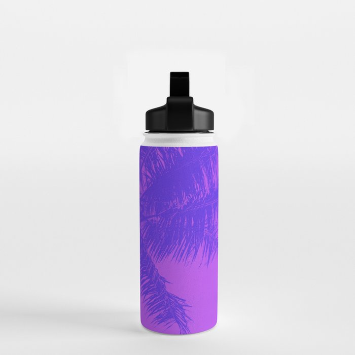 Palm Tree Pink Purple Summer Beach Water Bottle Gallery Image 2