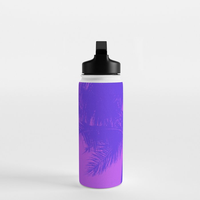 Palm Tree Pink Purple Summer Beach Water Bottle Gallery Image 3