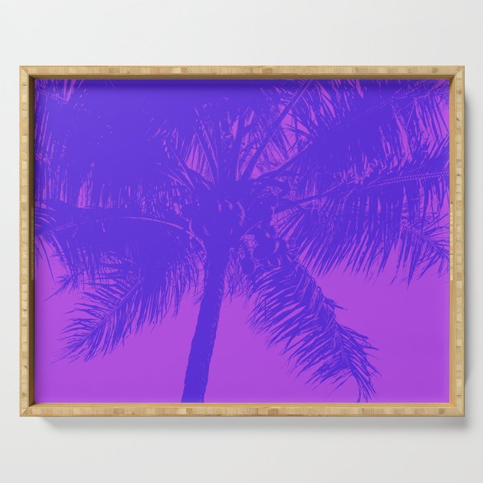 Palm Tree Pink Purple Summer Beach Serving Tray Gallery Image 1