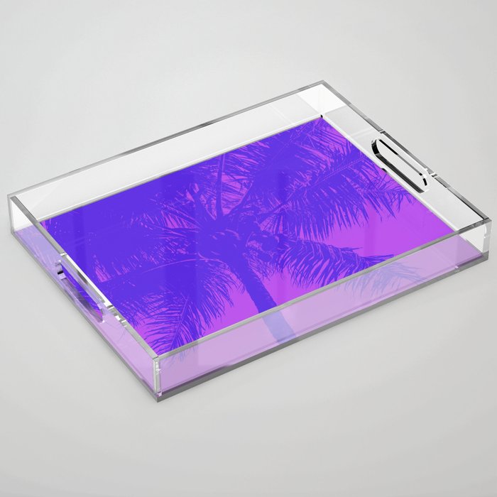 Palm Tree Pink Purple Summer Beach Acrylic Tray Gallery Image 1
