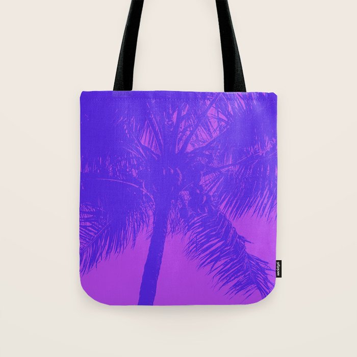 Palm Tree Pink Purple Summer Beach Tote Bag Gallery Image 1