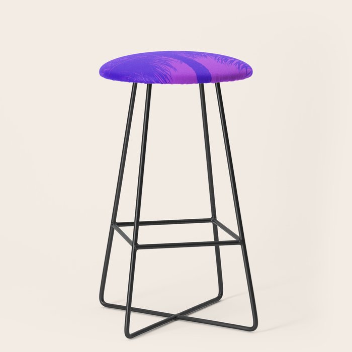 Palm Tree Pink Purple Summer Beach Stool Gallery Image 1