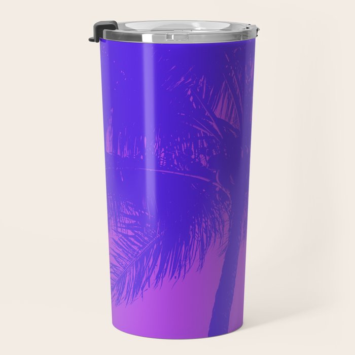 Palm Tree Pink Purple Summer Beach Travel Mug Gallery Image 3