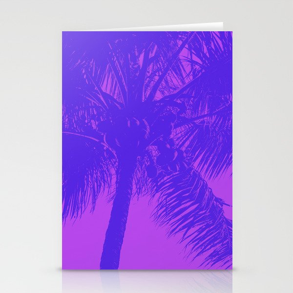 Palm Tree Pink Purple Summer Beach Stationery Card Gallery Image 2