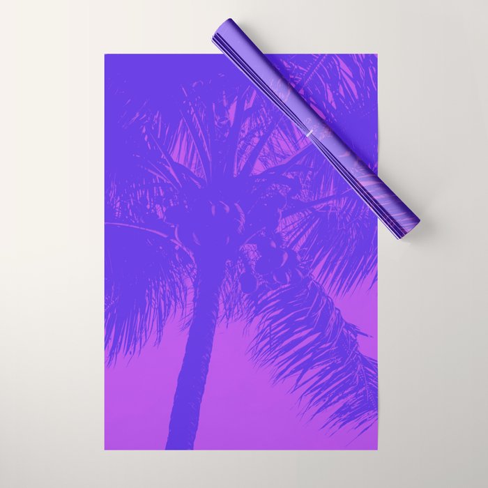 Palm Tree Pink Purple Summer Beach Wrapping Paper Gallery Image 1