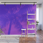 Palm Tree Pink Purple Summer Beach Wall Mural Gallery Image 1