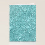 William Morris "Cray" 8. turquoise Stationery Card Gallery Image 2