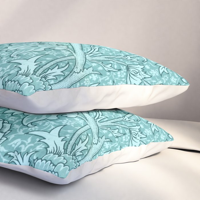William Morris "Cray" 8. turquoise Pillow Sham Gallery Image 3