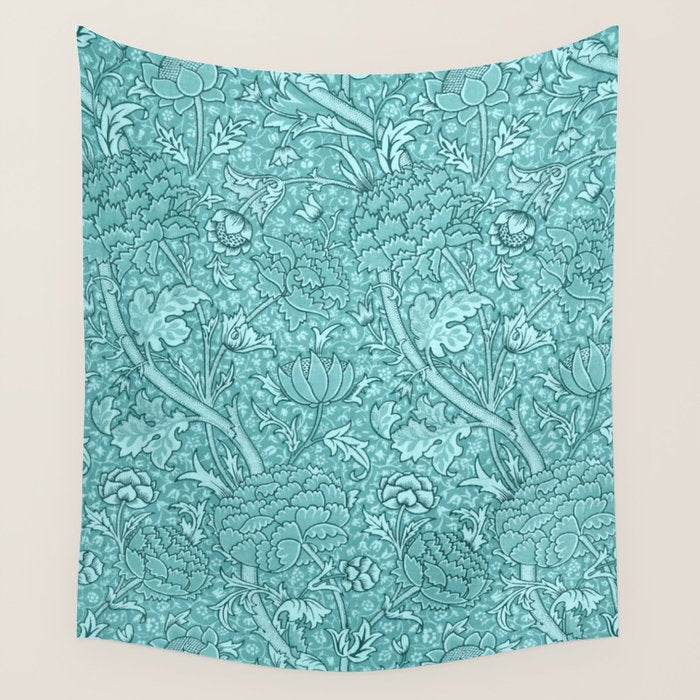 William Morris "Cray" 8. turquoise Wall Tapestry Gallery Image 1