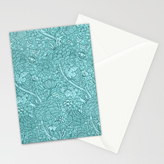 William Morris "Cray" 8. turquoise Stationery Card Gallery Image 2