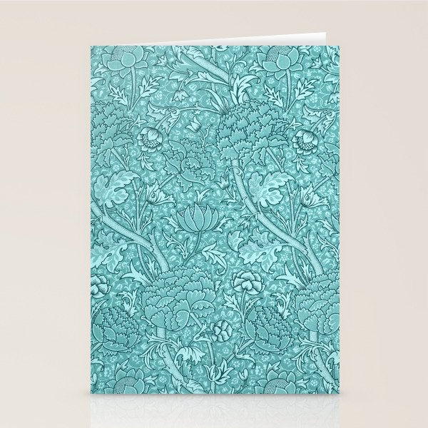 William Morris "Cray" 8. turquoise Stationery Card Gallery Image 1