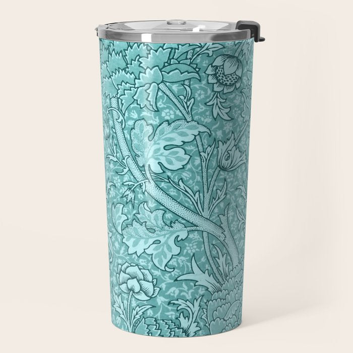 William Morris "Cray" 8. turquoise Travel Mug Gallery Image 2