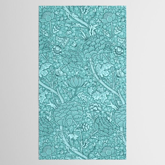 William Morris "Cray" 8. turquoise Tablecloth Gallery Image 2