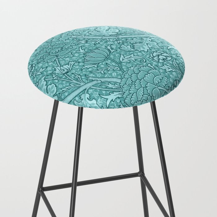 William Morris "Cray" 8. turquoise Stool Gallery Image 2