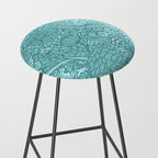 William Morris "Cray" 8. turquoise Stool Gallery Image 2