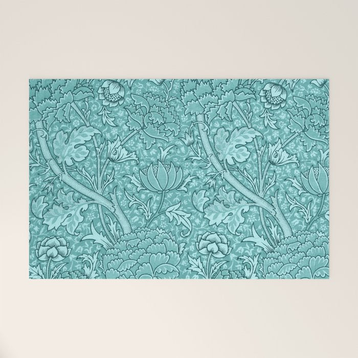 William Morris "Cray" 8. turquoise Welcome Mat Gallery Image 1