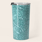 William Morris "Cray" 8. turquoise Travel Mug Gallery Image 3