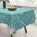 William Morris "Cray" 8. turquoise Tablecloth Gallery Image 3
