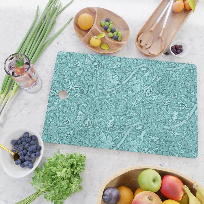 William Morris "Cray" 8. turquoise Cutting Board Gallery Image 2