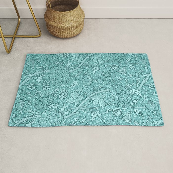 William Morris "Cray" 8. turquoise Rug Gallery Image 1