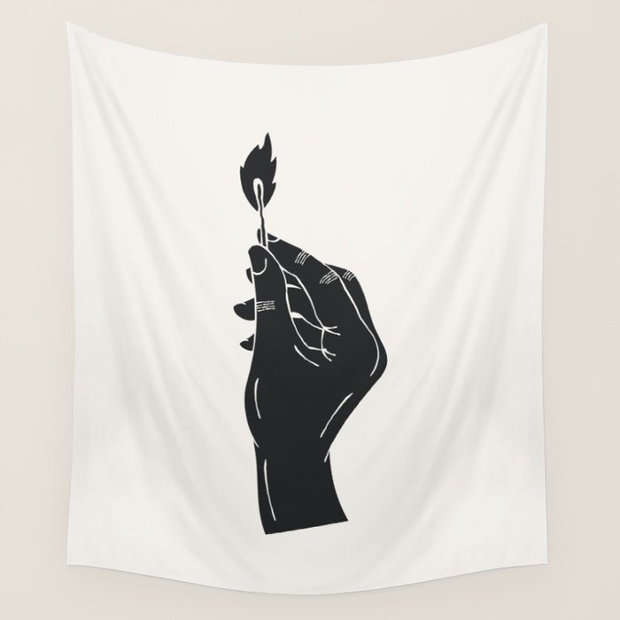 Strike a Light White Background Wall Tapestry Gallery Image 4