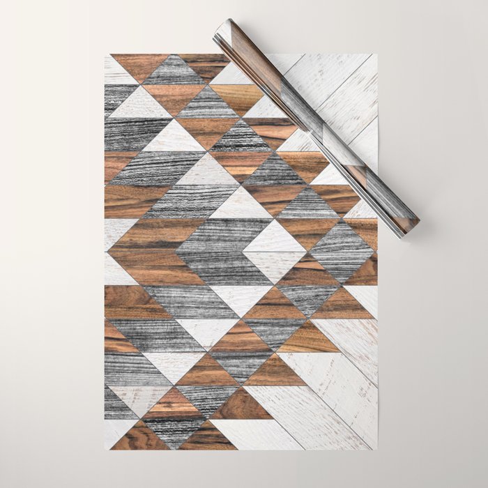 Urban Tribal Pattern No.12 - Aztec - Wood Wrapping Paper Gallery Image 1