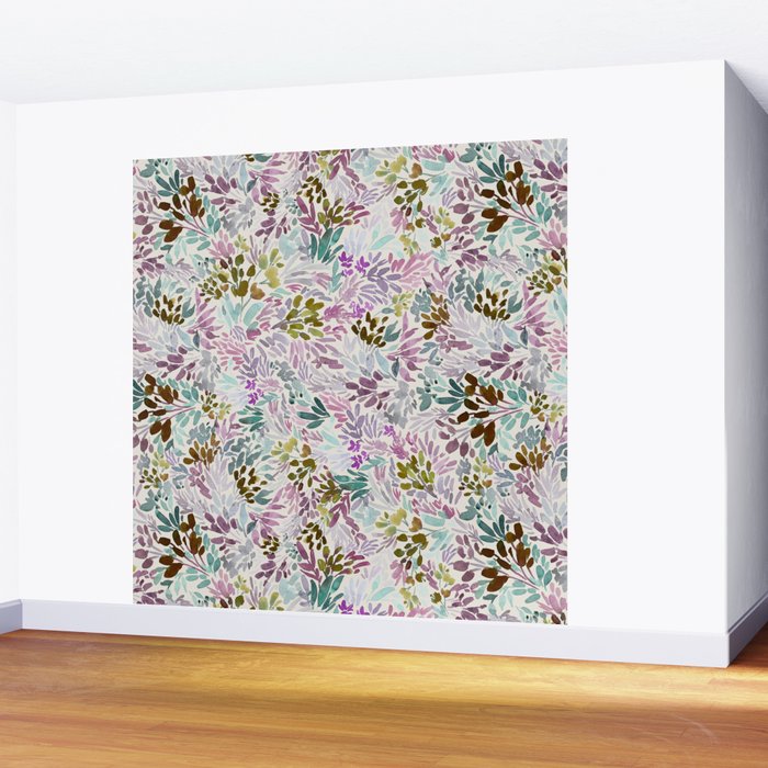 Beige Tory Flowers Wall Mural Gallery Image 2