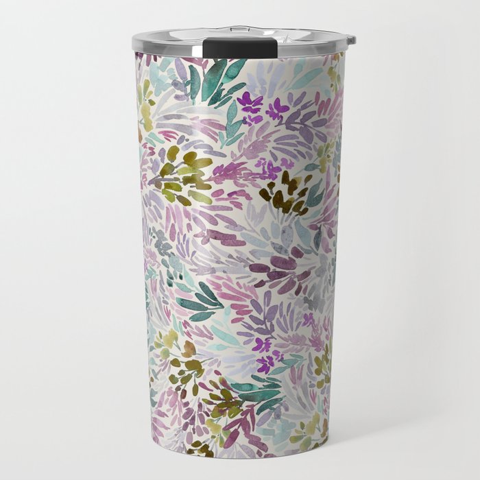Beige Tory Flowers Travel Mug Gallery Image 1