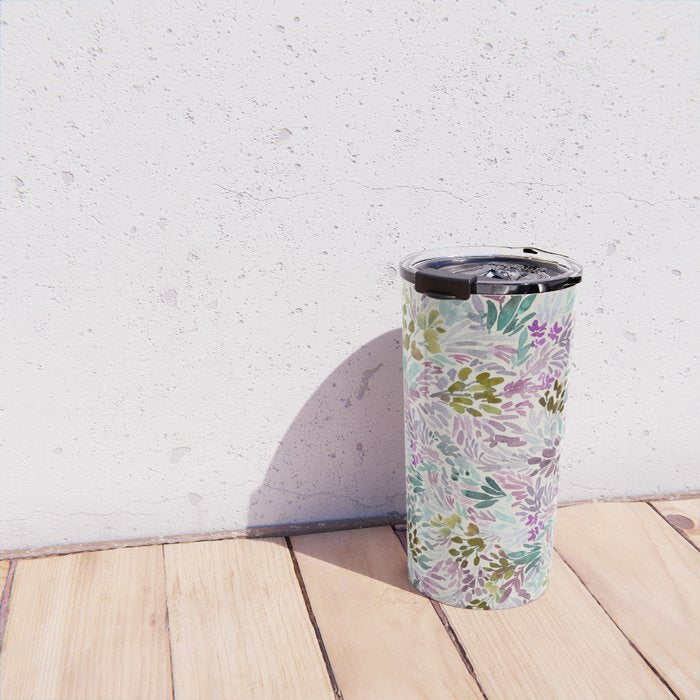 Beige Tory Flowers Travel Mug Gallery Image 4