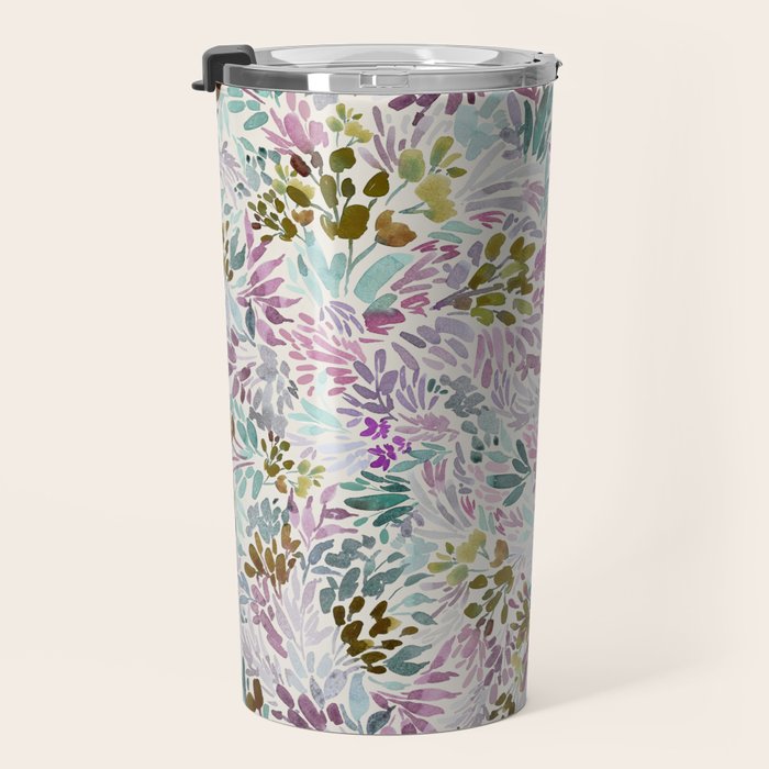 Beige Tory Flowers Travel Mug Gallery Image 3