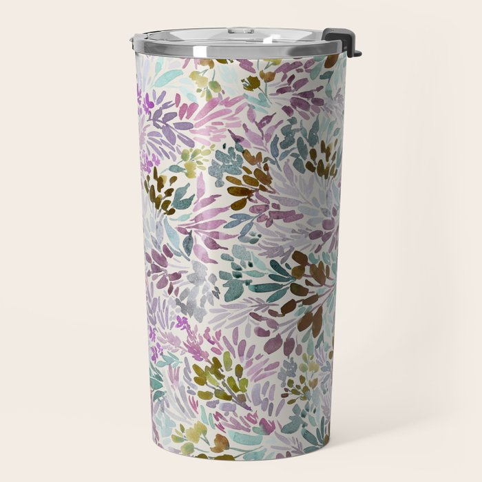 Beige Tory Flowers Travel Mug Gallery Image 2