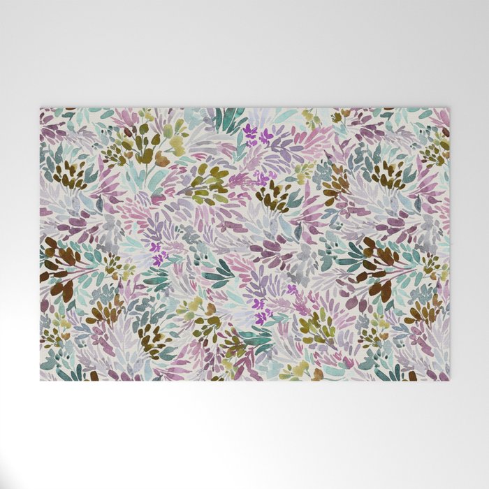 Beige Tory Flowers Welcome Mat Gallery Image 1