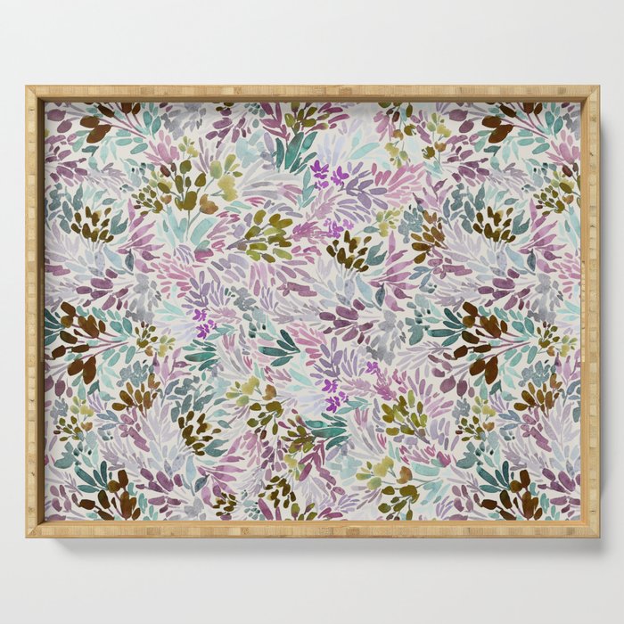 Beige Tory Flowers Serving Tray Gallery Image 1
