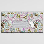 Beige Tory Flowers Desk Mat Gallery Image 1