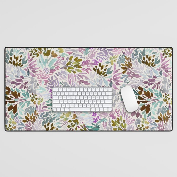Beige Tory Flowers Desk Mat Gallery Image 1