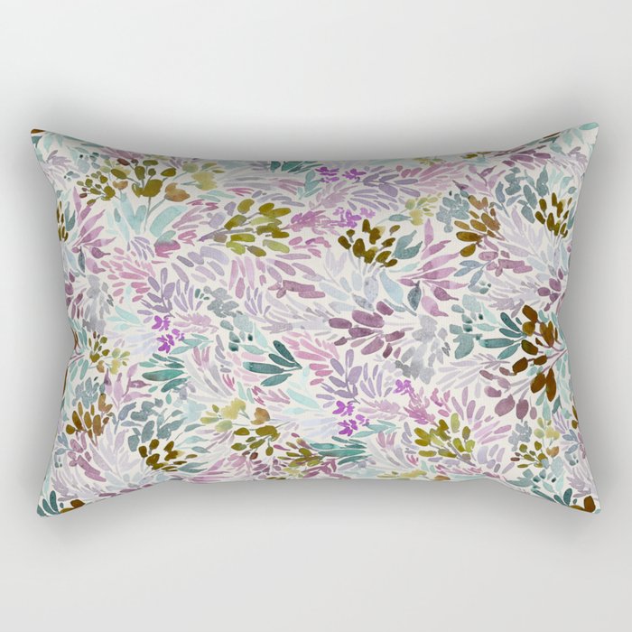 Beige Tory Flowers Rectangular Pillow Gallery Image 2