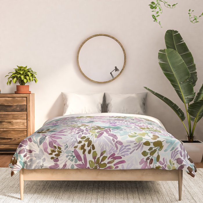Beige Tory Flowers Comforter Gallery Image 3